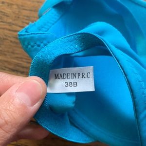 Fude Intimates & Sleepwear - Turquoise Double Clasp Demi Coverage Bra 38B Fude Intimates & Sleepwear - Turquoise Double Clasp Demi Coverage Bra 38B